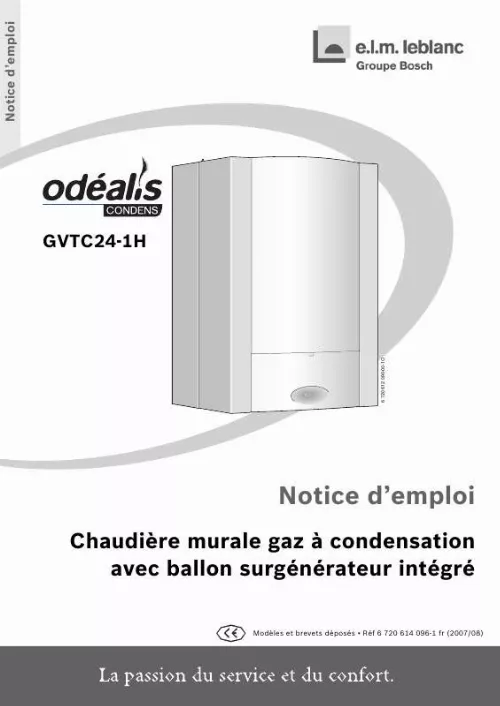 Notice ELM LEBLANC ODEALIS CONDENS GVTC241H chaudière Trouver une — free download